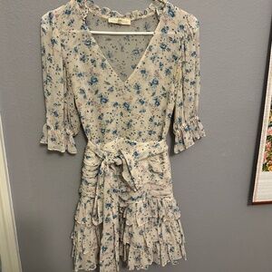 LoveShackFancy floral patterned mini dress
